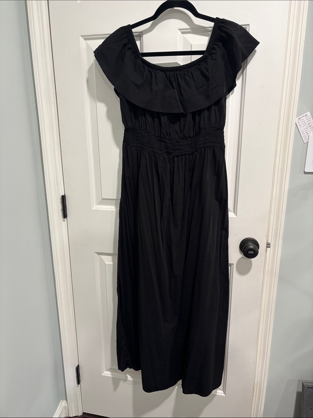 Old Navy Black Off-Shoulder Maxi Dress